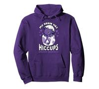 Epilepsy Awareness My Brain Has Hiccups Purple Dinosaur Pullover Hoodie