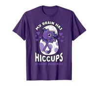 Epilepsy Awareness My Brain Has Hiccups Purple Dinosaur T-Shirt
