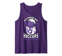 Epilepsy Awareness My Brain Has Hiccups Purple Dinosaur Tank Top