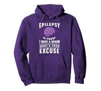 Epilepsy Awareness Proof I Have A Brain Purple Warrior Gift Pullover Hoodie