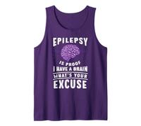 Epilepsy Awareness Proof I Have A Brain Purple Warrior Gift Tank Top