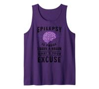 Epilepsy Awareness Proof I Have A Brain Purple Warrior Gift Tank Top