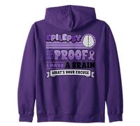 Epilepsy Awareness Proof I Have Brain Purple Warrior Zip Hoodie
