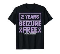 Epilepsy Awareness Ribbon 2 Years Seizure Free T-Shirt