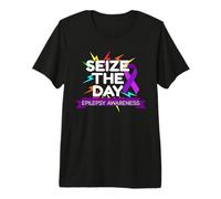 Epilepsy Awareness, Seize The Day, Purple Ribbon, November Premium T-Shirt
