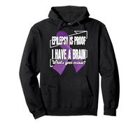 Epilepsy Awareness Shirts Support Purple Ribbon Brain Wear Pullover Hoodie