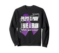 Epilepsy Awareness Shirts Support Purple Ribbon Brain Wear Sweatshirt