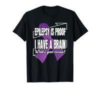 Epilepsy Awareness Shirts Support Purple Ribbon Brain Wear T-Shirt