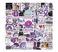 Epilepsy Awareness Stickers 60pcs Brain Disease Decals Aesthetic Waterproof Vinyl Pack Stickers for Water Bottle Laptop Cup Car Kids Adults Teens Girls Phone Skateboard DIY Party Supplie