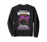 Epilepsy Awareness Strength Is A Woman Fighting Epilepsy Sweatshirt