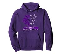 Epilepsy Awareness Support Womens Purple Flower Petal Ribbon Pullover Hoodie