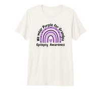 Epilepsy Awareness We wear Purple for Grandpa Cute Rainbow Premium T-Shirt