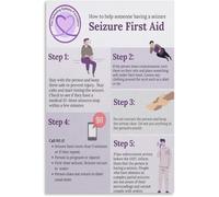 Epilepsy First Aid Poster Teaching Guide for Emergency Treatment of Epileptic Seizure Poster Metal Tin Sign Wall Art Posters 8x12 inch
