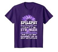 Epilepsy Has Taught Me | Epilepsy Warrior T-Shirt, Youth, Purple, Large
