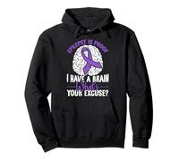 Epilepsy Is Proof I Have a Brain Purple Epilepsy Awareness Pullover Hoodie