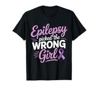 Epilepsy Picked The Wrong Girl Purple Epilepsy Awareness T-Shirt