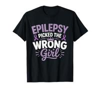 Epilepsy Picked The Wrong Girl Purple Epilepsy Awareness T-Shirt