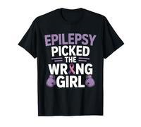 Epilepsy Picked The Wrong Girl Purple Epilepsy Awareness T-Shirt