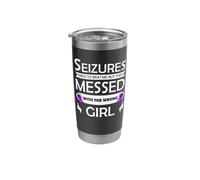 Epilepsy Seizure Awareness Epileptic Disorder Purple Ribbon Stainless Steel Insulated Tumbler