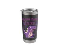 Epileptic Kids Epilepsy T-Rex Epilepsy Awareness Stainless Steel Insulated Tumbler