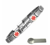 Epileptic Medical Alert Stainless Steel Bracelet