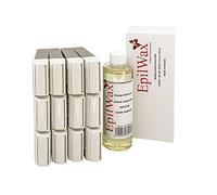 EpilWax - Lot de 12 x Roll On Cire Epilation au Chocolat + 100 x Bandes d'Épilation + Huile après Épilation - Jambes, Aisselles, Corps - Facile à étaler et à Retirer