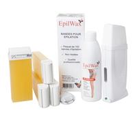 EpilWax - Professional Wax Heater Kit with 4 x Honey Wax Roll-On Refills, 100 x Waxing Strips and After-Wax Oil - Royal Basic Range