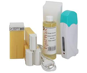 EPILWAX S.A.S - Kit D'Hair removal Solo Full/complete To La Wax Disposable White, with Wheel Grand Model for the legs, armpits, and The body