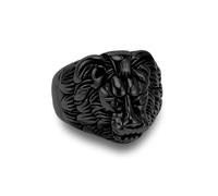 Epinki 20mm His Wedding Ring Stainless Steel, Black Vintage Lion Head Hip Hop Comfort Fit Men Unique Bands Size P 1/2