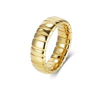 Epinki 7mm Her Wedding Ring Stainless Steel, Gold Snake Style Segment Design Women Anniversary Band Jewellery Size L 1/2