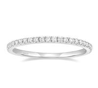 Epinki Ladies Wedding Rings 925 Sterling Silver, Half Eternity Thin with White Round Cubic Zirconia Women Simple Engagement Rings Size U 1/2