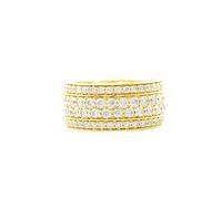 Epinki Rings Men 9K Gold Multiple Rows Moissanite Wedding & Engagement Rings Promise Jewellery with Stone Size P 1/2