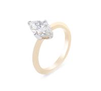 Epinki Rings Wedding Bands Women 18K Gold Simple Solitaire 4 Prong 5.5x10mm Marquise Moissanite Rings Size N 1/2