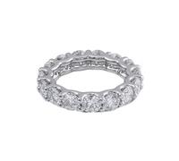 Epinki Unique Wedding Ring Women 14K White Gold Eternity Round Diamond Jewellery Ring Engagement Promise Size J 1/2