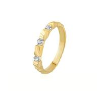 Epinki Wedding Band for Women 18K Gold with 3 Round Moissanite Ring Engagement Promise Jewellery with Stone Size J 1/2