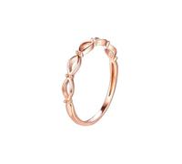 Epinki Wedding Ring for Women 18K Rose Gold Infinity Promise Ring Band Engagement Jewellery Size K 1/2