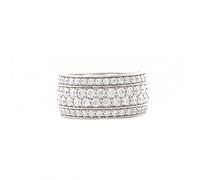 Epinki Wedding Rings Men 18K White Gold Multiple Rows Moissanite Bands Engagement Promise Jewellery with Stone Size N 1/2