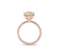Epinki Womens Anniversary Rings 14K Rose Gold 6 Prong Solitaire with 3ct Round Moissanite Simple Rings Size J 1/2