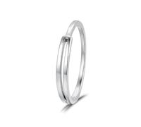 Epinki Women's Fashion Rings 18K White Gold Minimalist Thin Stackable Wedding & Engagement Rings Size M 1/2