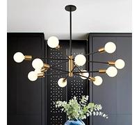 Epinl Modern Sputnik Chandelier Light - 12 Light Semi Flush Mount Ceiling Light E27 Height Adjustable Farmhouse Chandelier Over Table for Kitchen Dining Room Bedroom Island Foyer