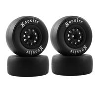 EPINON 12mm Hex Wheels and Tires 1/10 Racing Short Course Truck Slick Tires OD 105mm Rubber Tires for 1/10 TRAXXAS Slash ARRMA Senton LOSI RC Truck Upgrade Parts (4PCS)