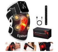 Epinuo Red Light Therapy for Knee,with 5 Vibration Massage, Cordless Rechargeable 5000mAh Heated Knee Massager for Pain Relief, Gifts for Women Men, 660nm&850nm Near Infrared Light Brace