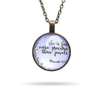 epiphaneia Christian Gifts for Women Proverbs 31:10 Pendant Necklace. Christians Jewelry for Women Religious Bible Necklaces for Woman of Faith. Gift for Mom on Mother's Day, Christmas, Birthday.