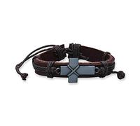 epiphaneia Vintage Style Cross Christian Leather Adjustable Bracelet - Men & Women. Mens Bracelets & Jewellery. Gift for Dad for Religious Faith, Christians.