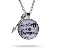 epiphaneia Women’s Christian Pendant Necklace - Be Strong & Courageous Joshua 1:9. Inspirational Jewelry for Mom, Faith-Based Gift for Christmas, Mother’s Day, Easter, or Birthday.
