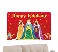 Epiphany Banner | 1.8 x 1.5 m Holiday Decoration | Festive Wall Background | For Christmas Nativity Scene Home Decoration Shop Window Living Room