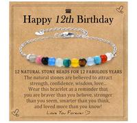 EPIRORA 12 Year Old Girl Birthday Gifts, Tiny Natural Colorful Stones Adjustable Bracelet Gifts for Girls Daughter Sister Granddaughter Niece, 12th Birthday Decorations for Girls Trendy Stuff