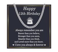 EPIRORA 12th Birthday Gifts for Boys, Cuban Chain Necklace Happy Birthday Gifts for 12 Year Old Boys Son Grandson Nephew Brother Teenager
