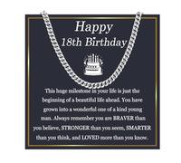 EPIRORA 18th Birthday Gifts for Boys, Cuban Chain Necklace 18th Birthday Gifts for Him 18 Year Old Boys Son Grandson Nephew Brother Teenager