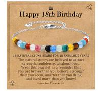 EPIRORA 18th Birthday Gifts for Girls, Tiny Natural Colorful Stones Adjustable Bracelet Gifts for Girl Daughter Sister Granddaughter Niece, 18th Birthday Decorations for Girls Trendy Stuff